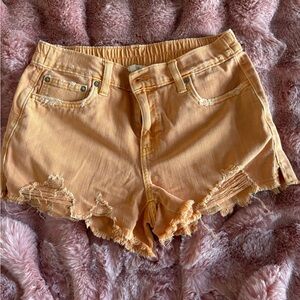 Aerie Frayed High-Waist Orange Denim Women’s shorts